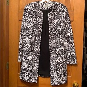 Lined black and white statement jacket